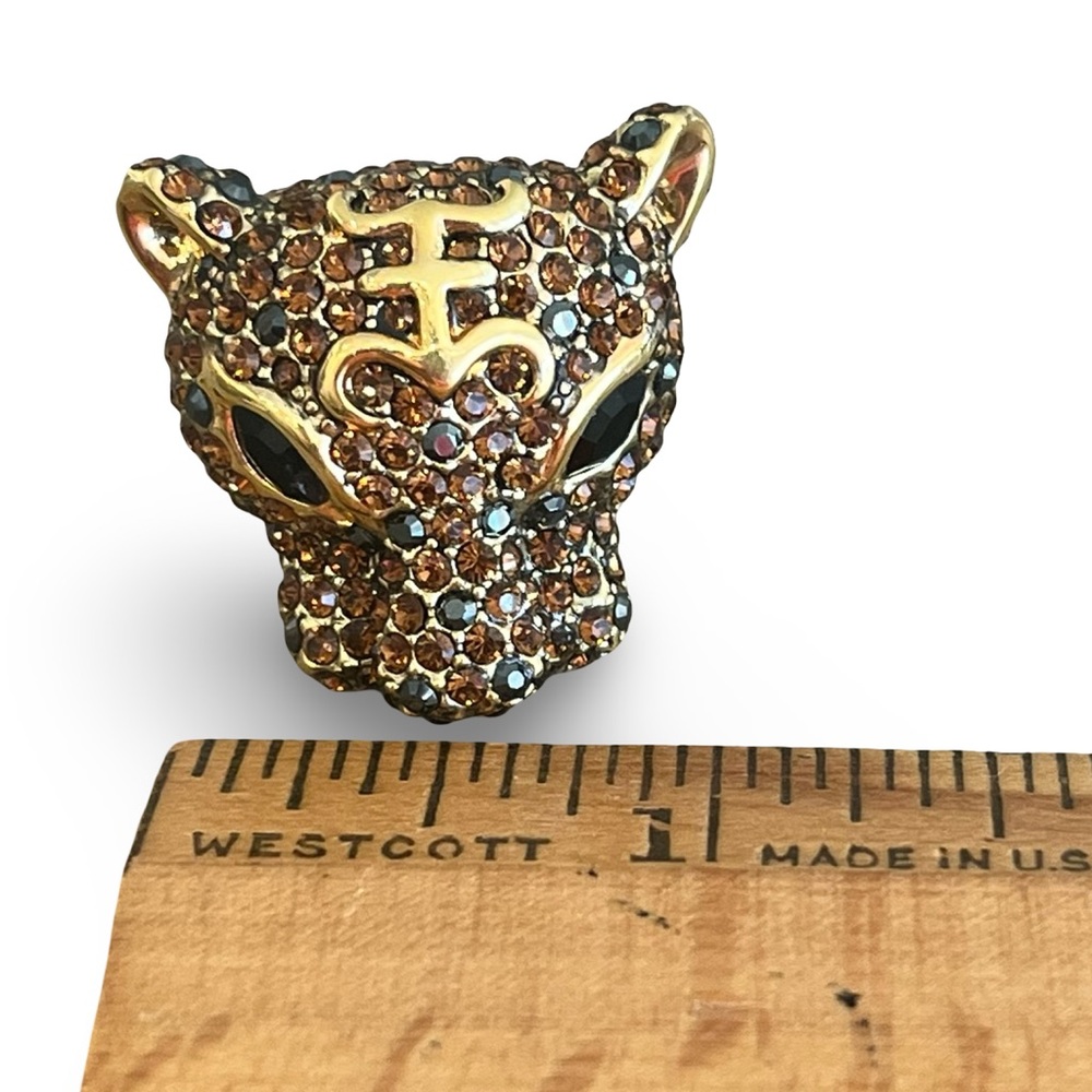 18k Gold Plated Topaz CZ Panther Ring Size 8 - Picture 10 of 10